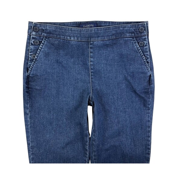 Talbots Double Button Slim Ankle Jeans  Women's Size 4P  Nautical  Dark Denim - Picture 3 of 8